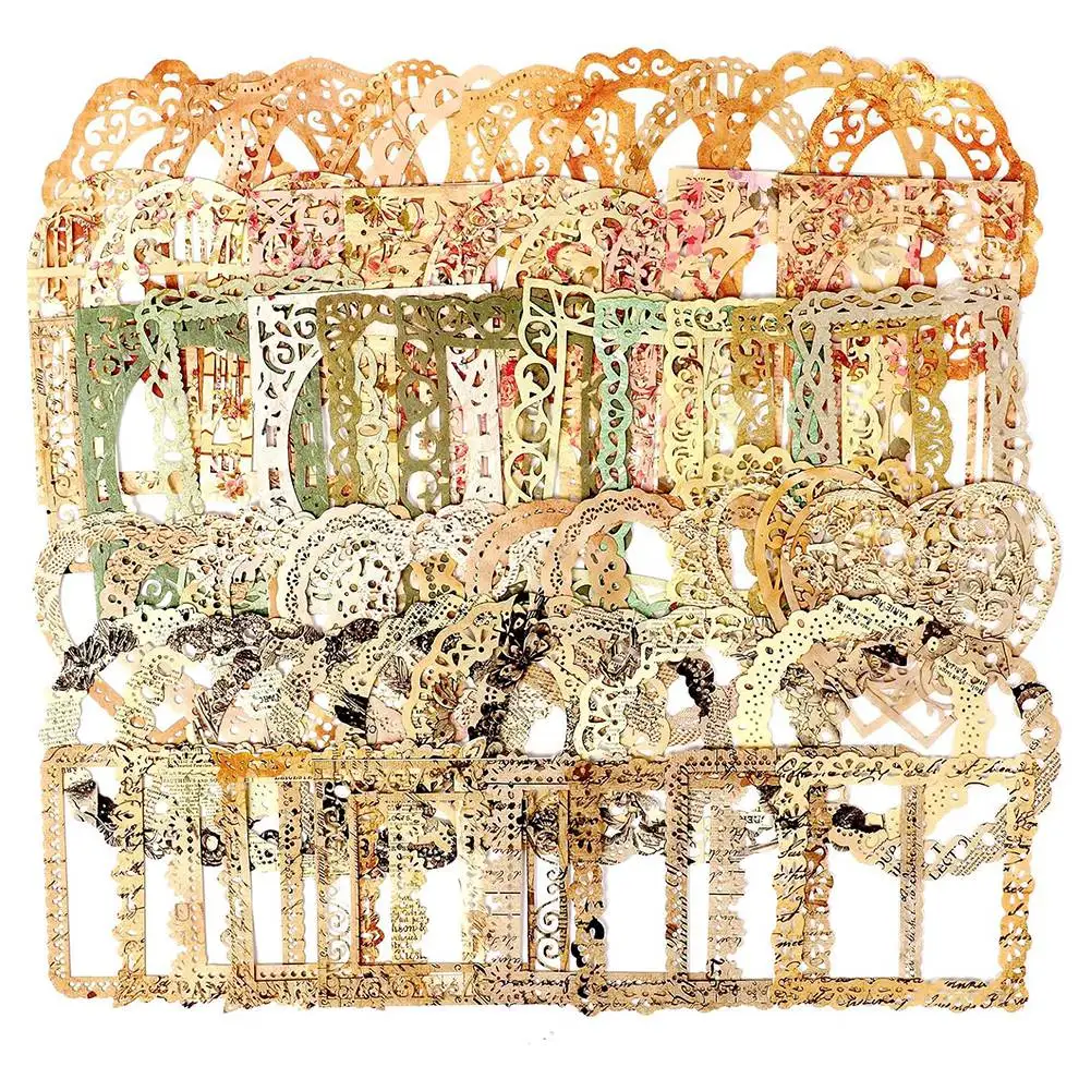 

EYFL-60Pcs Scrapbook Cutouts Paper Lace Vintage Scrapbooking Supplies Scrapbooking Lace Frames & Borders