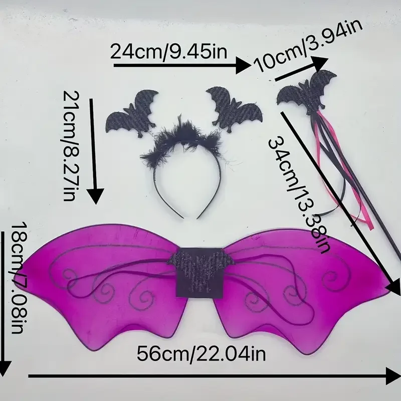 Rose Red Bat Halloween Lady COSPLAY set Halloween Bat costume set of 3 pieces