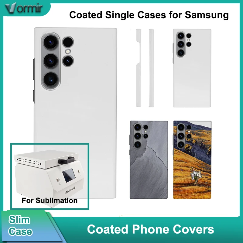 VORMIR 5pcs Coated Single Sublimation Cases for Samsung S24 S23 S22 S21 S20 Ultra Plus PC DIY Blank Covers for Print Machine