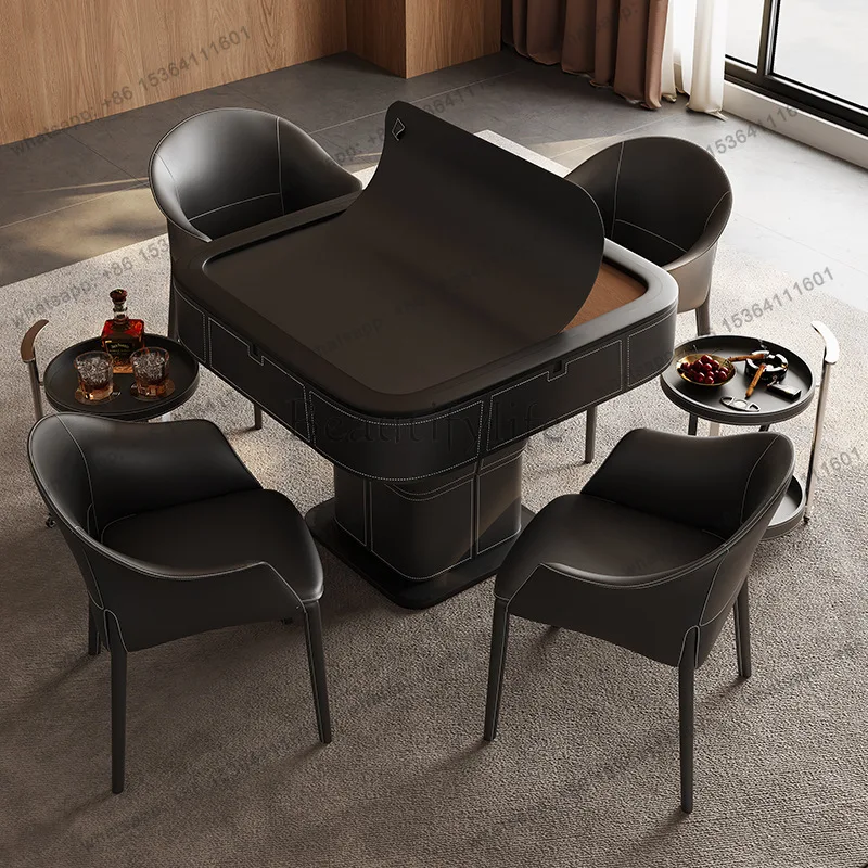 yj9 Lifting mahjong table and dining table dual-purpose integrated multi-function fully automatic household roller coaster