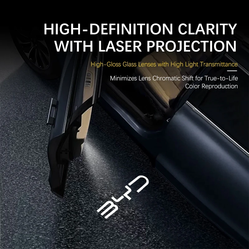 Led Car Door Logo Light HD Laser Welcome Projector Lamps For BYD Qin Song Plus Song Pro Seal U Han Tang Accessories