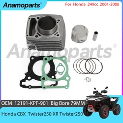Big Bore 79mm Motorcycle Cylinder Piston Rebuild Overhaul For Honda Tornado XR250 Twister CBX250 cc 2001-2008 Kit 12191-KPF-901