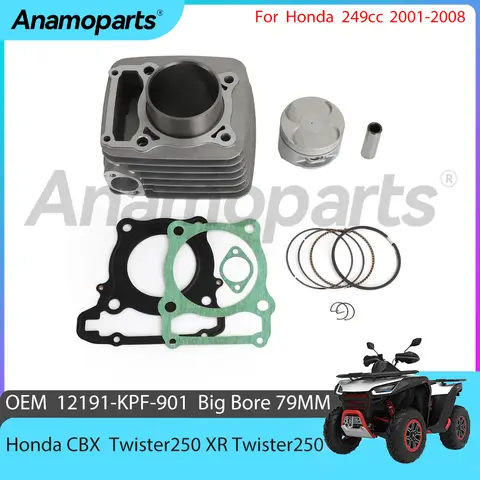 Big Bore 79mm Motorcycle Cylinder Piston Rebuild Overhaul For Honda Tornado XR250 Twister CBX250 cc 2001-2008 Kit 12191-KPF-901