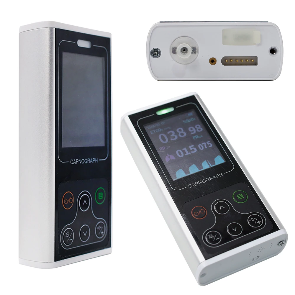 CA10S Portable Human Veterinary Etco2 Capnograph Monitor Patient Respiratory Waveform Compensation SPO2 PR RESP Monitor