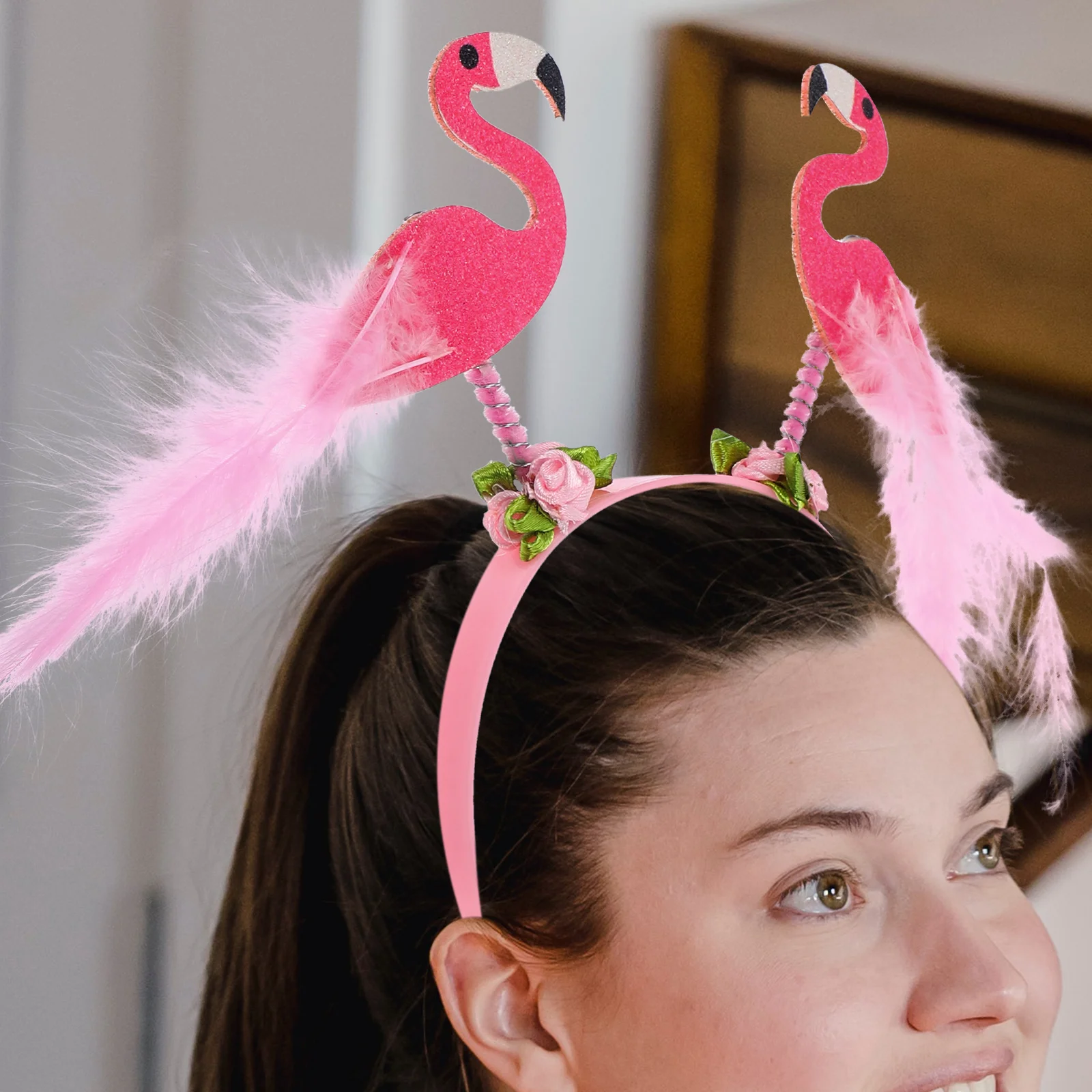 

Fairy Flamingo Headband Man Ladies Gifts for Carnival Plastic Wire Headbands Headdress Hawaii Party