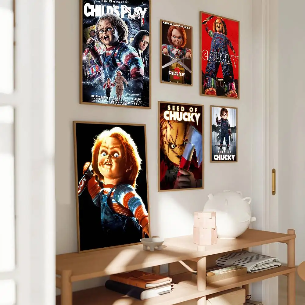 Classic Horror Movie Chucky Child's Play Poster HD Art Sticky Wall Waterproof Home Living Room Bedroom Bar Aesthetic Decoration