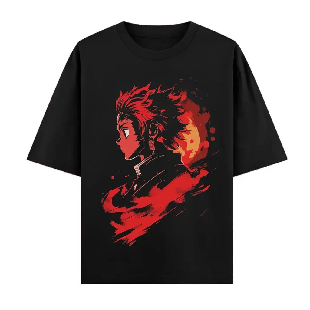 เสื้อยืดอนิเมะดาบพิฆาตอสูร ทันจิโร่ สำหรับผู้ชายและผู้หญิง ผ้าฝ้าย แขนสั้น รุ่นใหม่ปี 2026 เสื้อยืดลำลองลายกราฟิกสำหรับฤดูร้อน ทรงโอเวอร์ไซส์ สไตล์สตรีทแวร์ คอสเพลย์