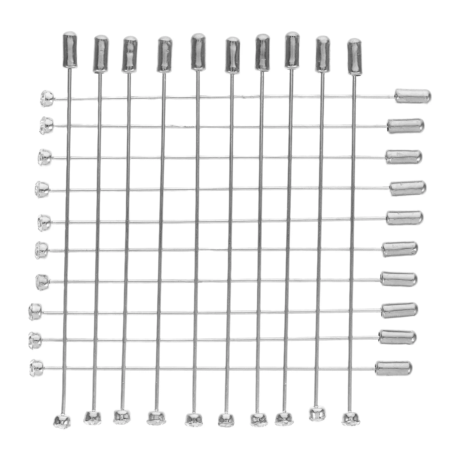 

20Pcs Rhinestone Straight Pin Brooch Metal Needle Eye with Stopper for Suits Ties Hats Scarves DIY Crafts Clothing