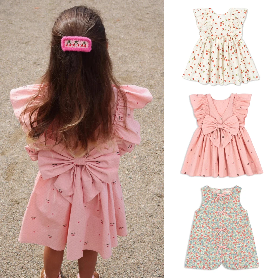 

2025 KS Brand Kids Girls Clothes Girl Dresses Strawberry Infant Dress Gown Baby Girl One-Piece Dress For Kids Girl Mesh Dress