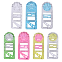 Multifunctional Geometric Ruler Geometric Drawing Template Plastic Stereo Geometry Ellipse Drafting Scale Ruler Measuring Tool