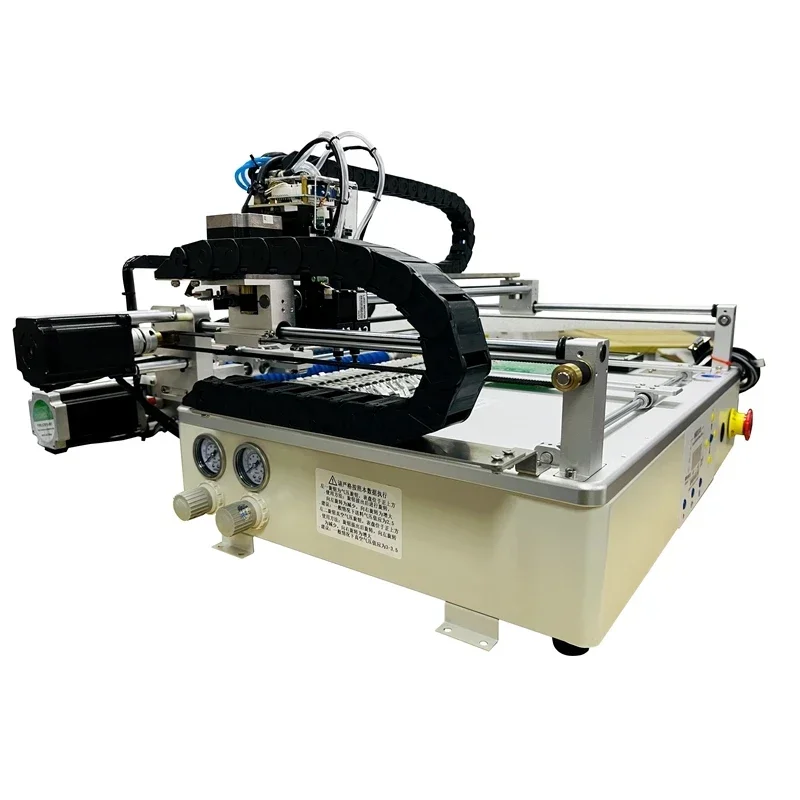 Máquina automática de picareta e colocação SMT de mesa Q1 Cabeça dupla-25 bits com LED de montagem de chip de visão completa para linha de montagem de PCB