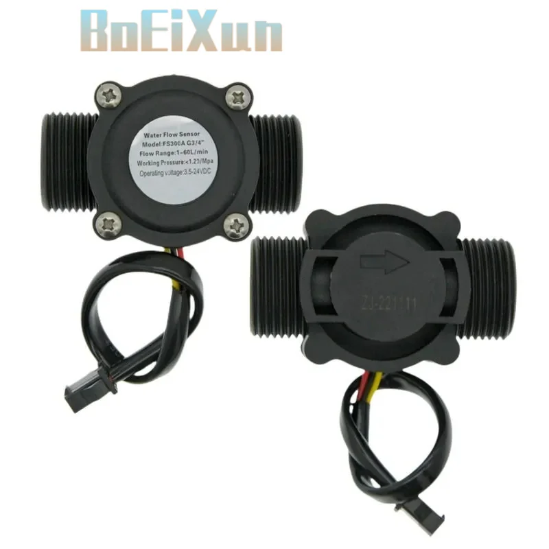 Water Flow Sensor Counter Meter FS300A  1-60L/min G3/4 DC 5-24V