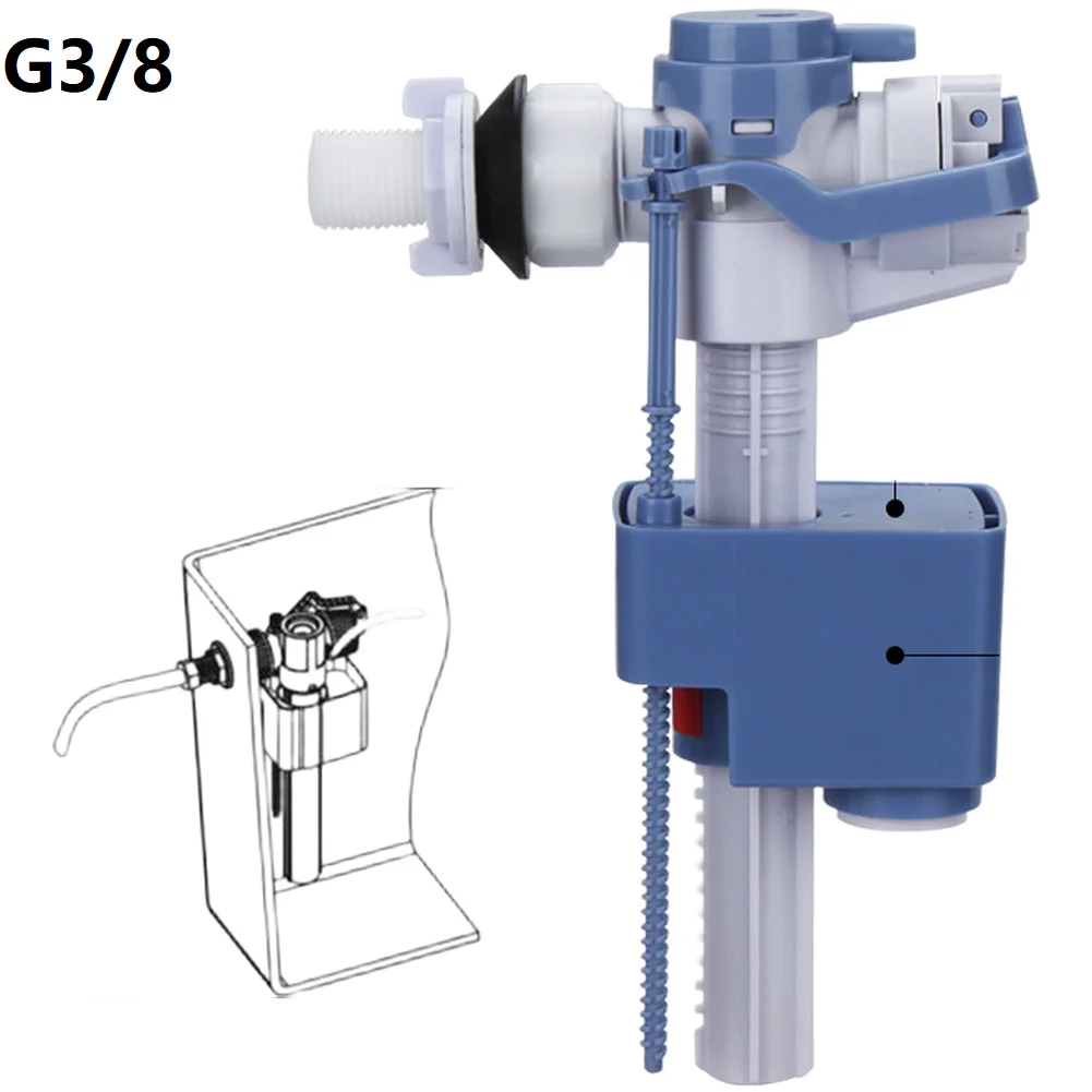 Water Inlet Valve for Concealed Toilet Systems with Dual Float Ball ABS Plastic Housing and Brass Side Inlet Fitting