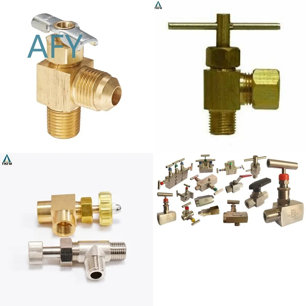 High Pressure Manual Brass Elbow Needle Valve for CO2 Gas Water Systems Bidirectional Flow ISO9001 CE Certified 3/4 Inch 1/2