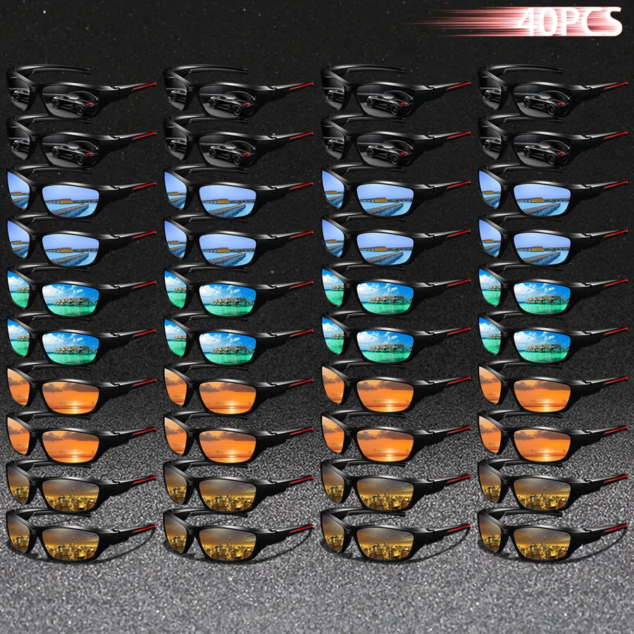 

40PCS Fashion UV400 Safety Goggles Men Women Running Mountaineering Fishing Bicycle MTB Eyewear Outdoor Sport Eyeglasses