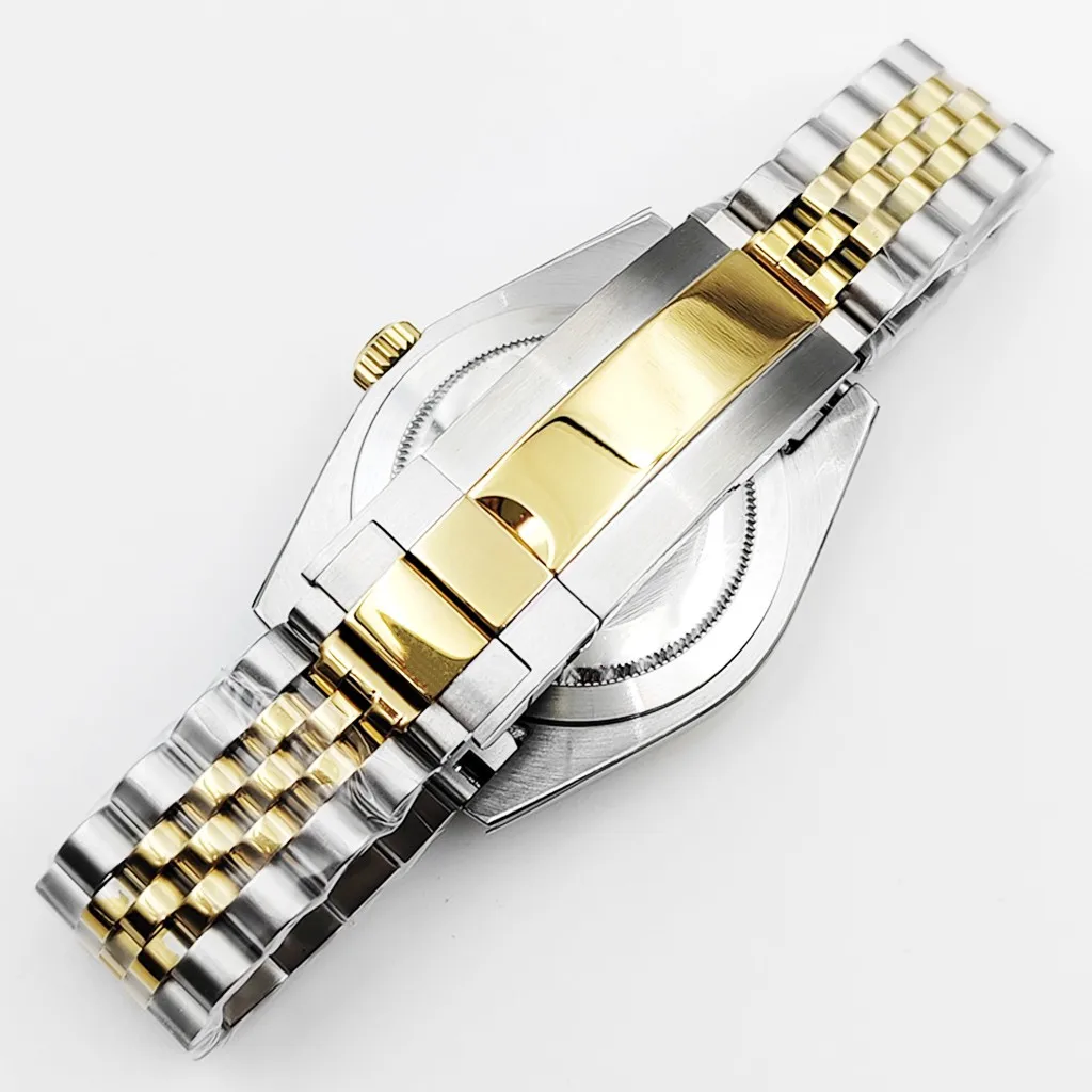 Золотые часы с сапфировым стеклом из нержавеющей стали для NH35 NH36 ETA2824 2836 Miyota8215 8205 821A PT5000 ST2130