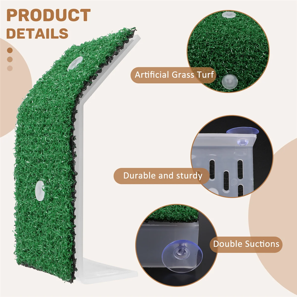 Piattaforma per tartarughe da prato Piattaforma per riposo per tartarughe, rampa per tartarughe per erba di simulazione per acquario per tartarughe, rettile S