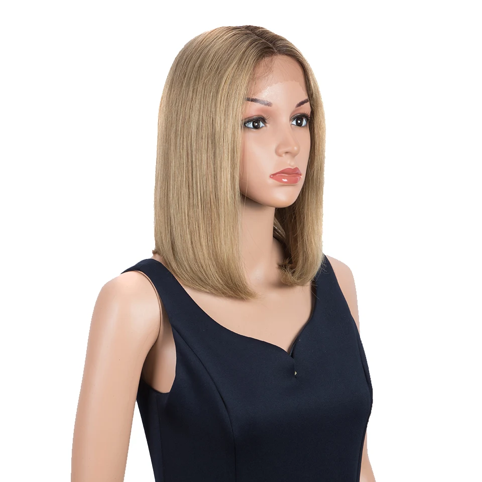 Trueme Knochen Gerade Bob Spitze Front Menschliches Haar Perücken Omber Blonde Menschliche Perücken Für Frauen Farbige Brasilianische Transparent