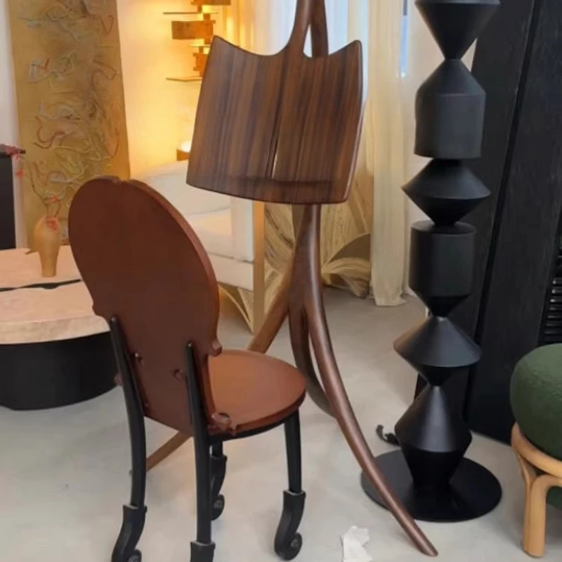 Solid wood home dining chair violin back chair personalized bedroom comfortable book chair