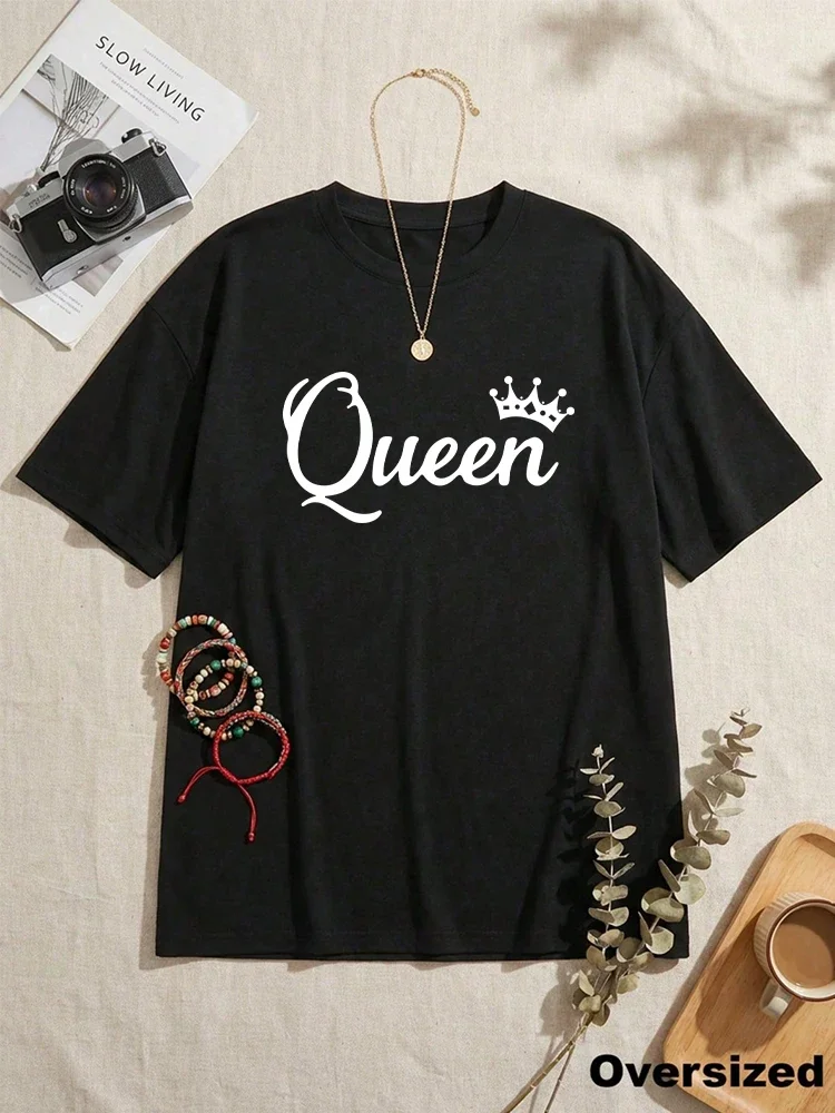Womens T-shirt Printing Cotton Casual O-Neck Short Sleeve Outdoor Fitness Sports Jogging Woman Clothing Summer Comfortable Tees