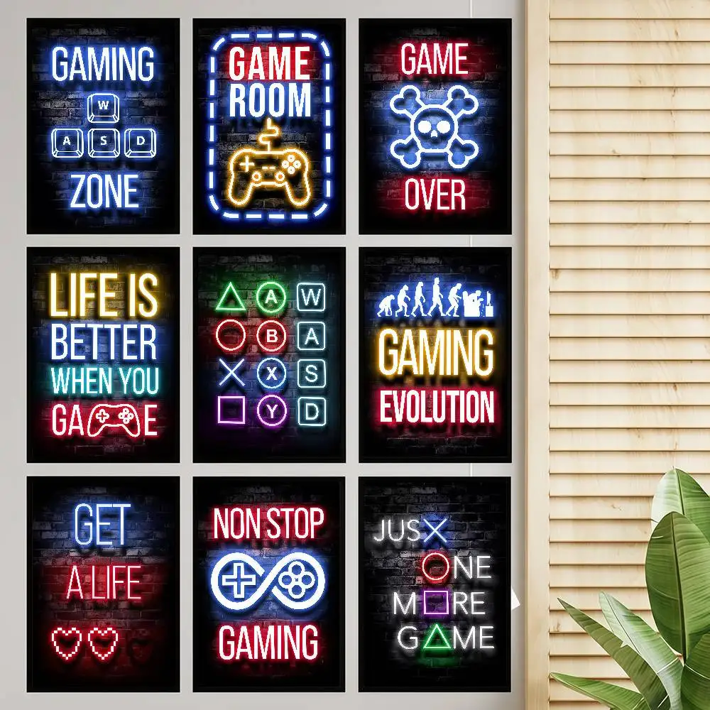 Spiel-Neon-Design Klassische Filmplakate HD-Qualität Poster Wandkunst Gemälde Studierzimmer Nordische Wohnraumdekoration