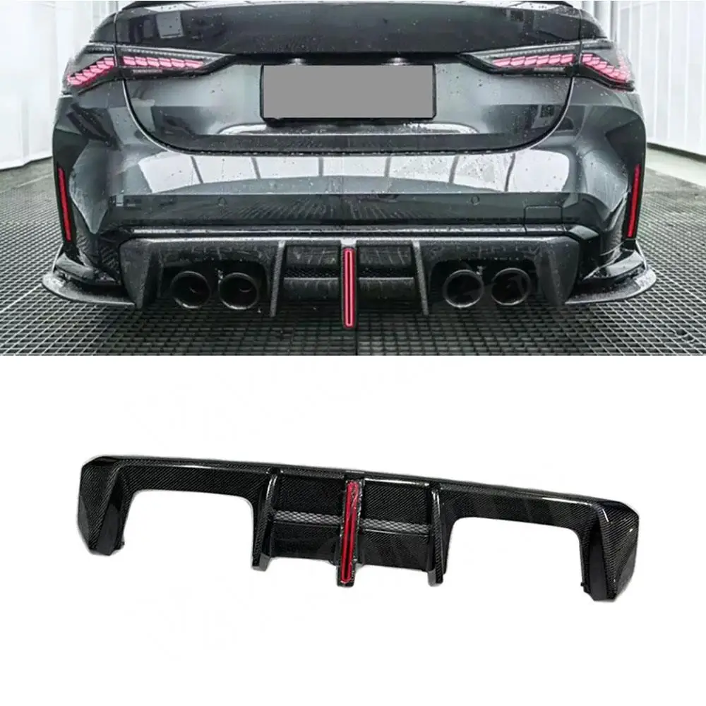 

VACOMUL Dry Carbon Fiber Rear Bumper Diffuser Lip for BMW G80 G82 G83 M3 M4 2021+ With Led Light Bodykits Car Accessories FRP