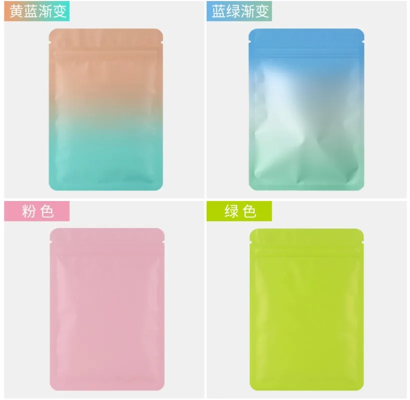 100pcs Colored Frosted Self-Sealing Bags for Jewelry, Accessories, Plastic Bags, and Food Packaging