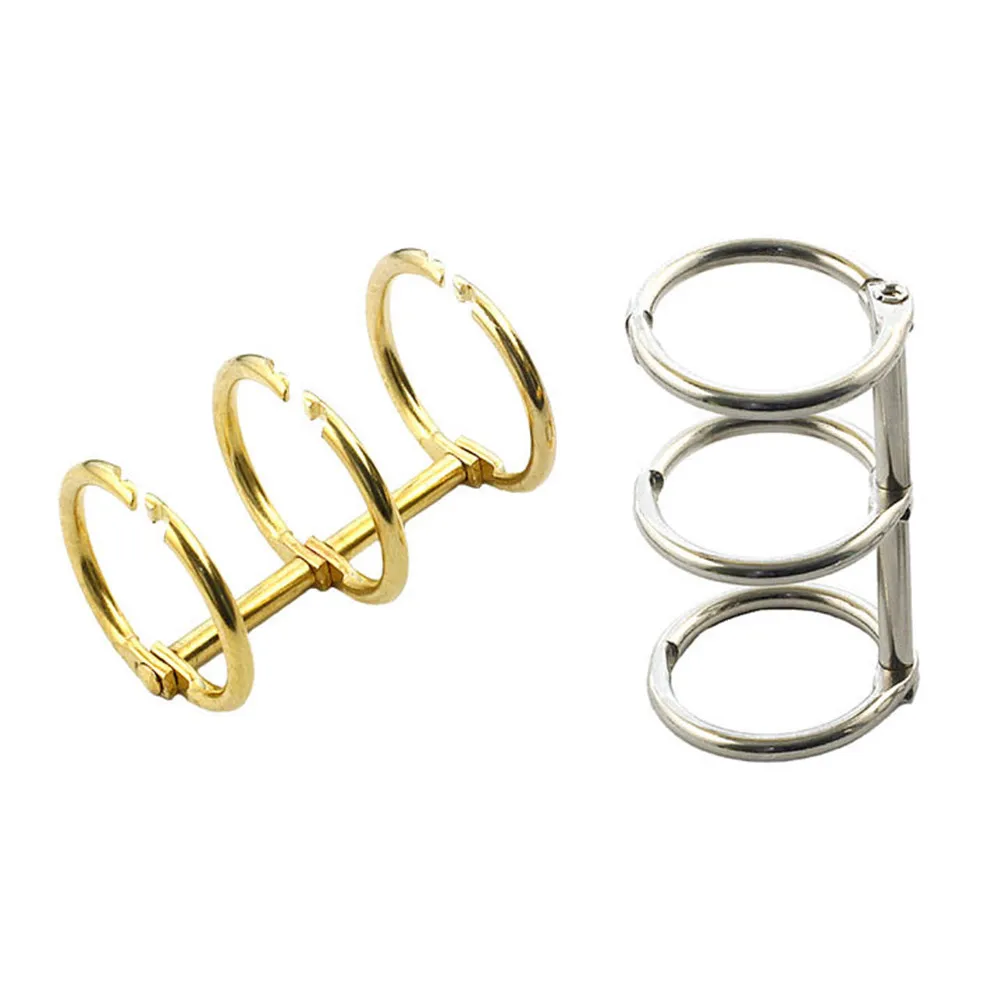 6Pcs 20Mm Nickel-Plated Metal 3-Ring Binder Rings Strong Elastic Reusable Loose-Leaf Split Hinged Rings for DIY Travel Notebook
