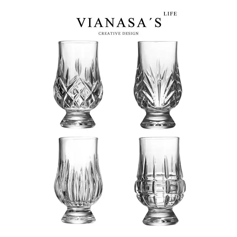 Conjunto de Copos de Cristal para Whisky, Copo Profissional para Degustação de Brandy e Whisky, Design Retro Europeu, Capacid...
