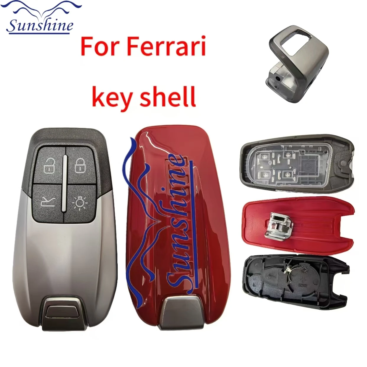 Sunshine Ferrari car key shell  Replacement Remote Car Key Fob With Logo For Ferrari 458 588 488 GTB