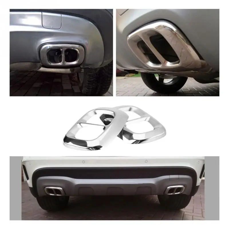

2Pcs Stainless Steel Tail Exhaust Pipe Output Cover Trim for Mercedes Benz GLA Class X156 2014 2015 2016 2017 2018