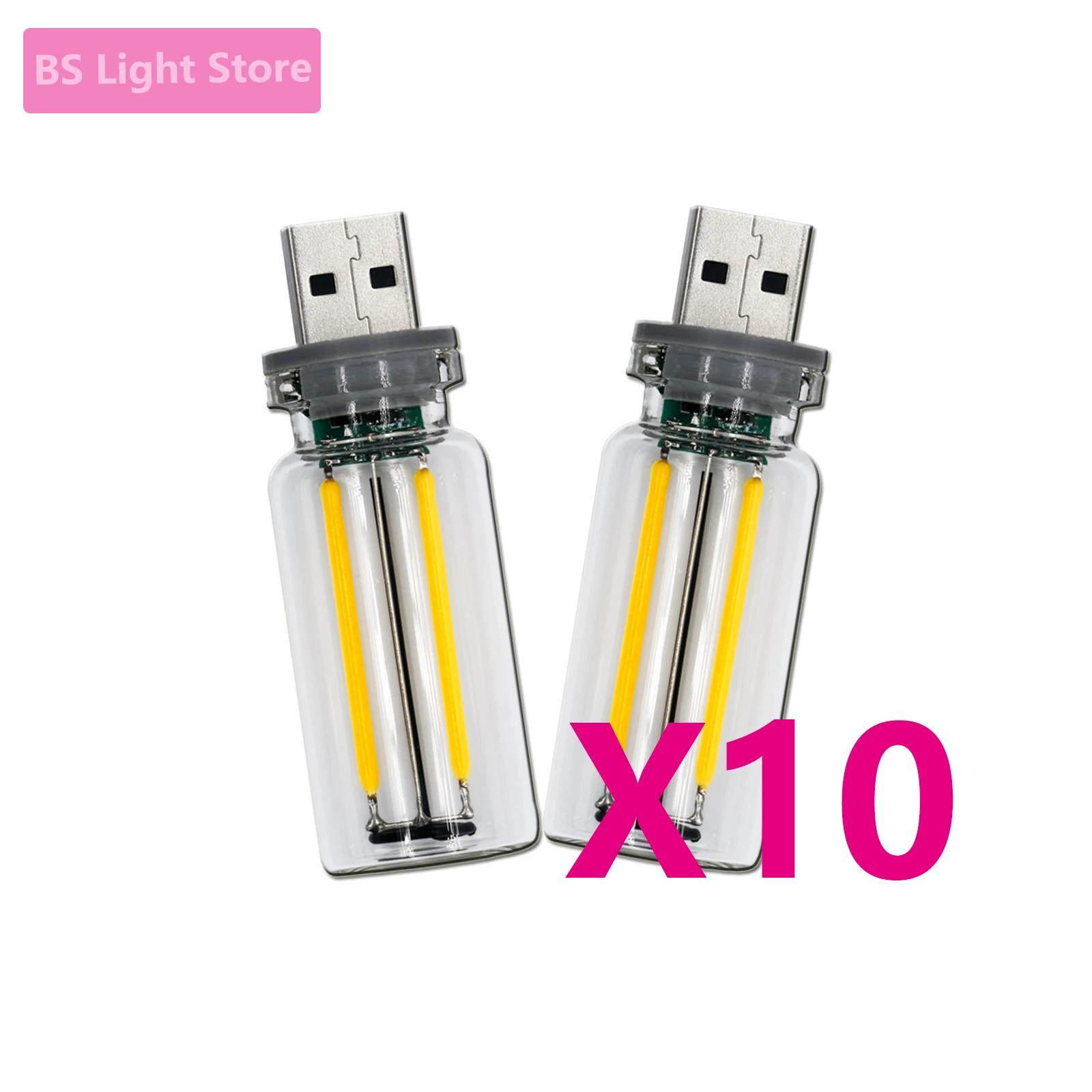 

10/20pcs 0.3W 5V Retro Edison Dimming Light Bulb Light Source USB Mobile Power Interface Light Night Light Power Bank Laptop