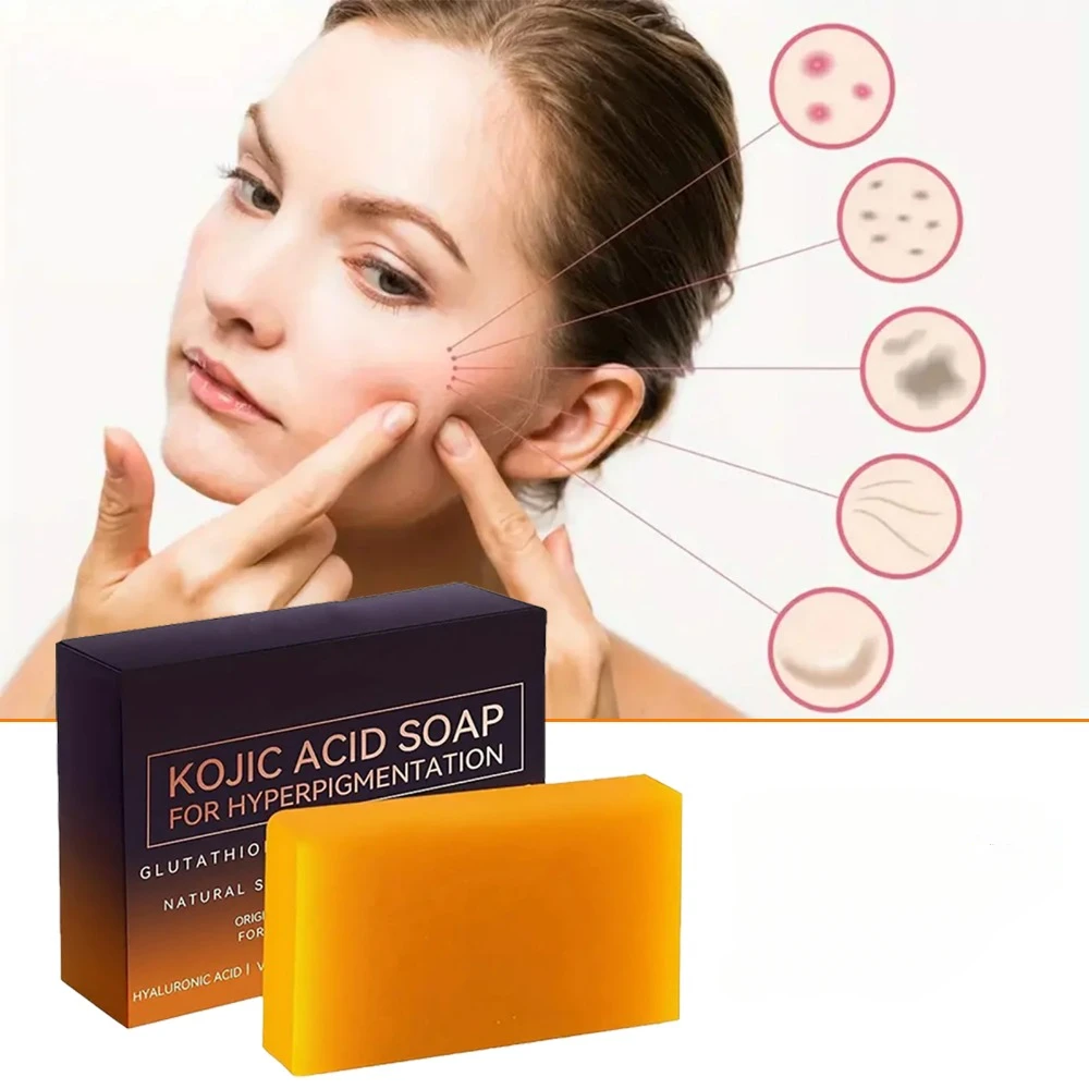 Kojic Acid Turmeric Soap Dark Spot Remove Soap for Women Men Cleaning The Face Oil Control Even Tone Skin Products Natural Bar