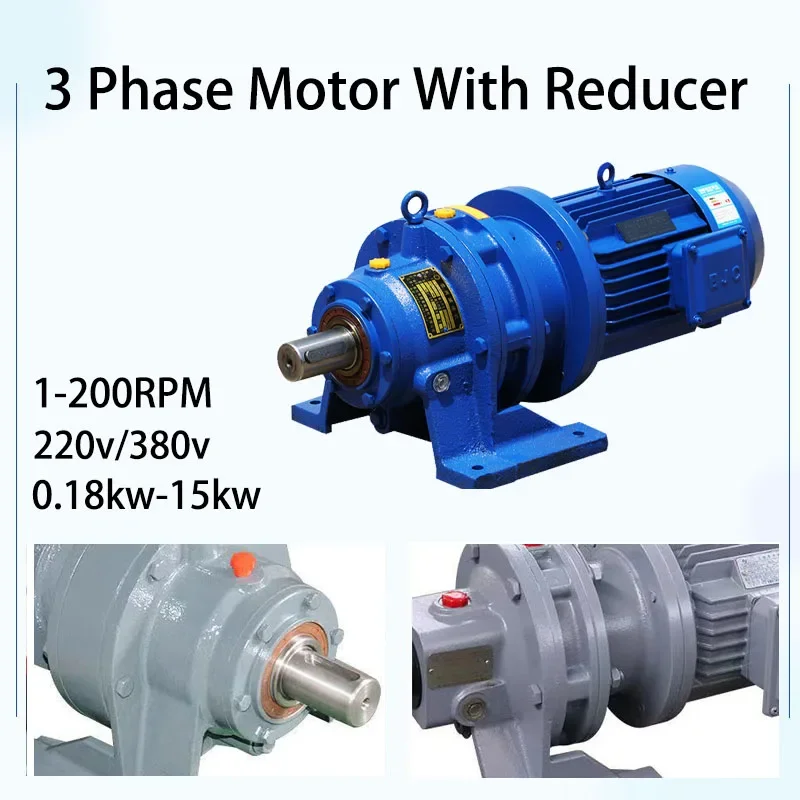 MYSN Electric Motor With Reducer 220V 380V Voltage For Home Motor With Gearbox 200RPM 100RPM Low Speed Motors DIY