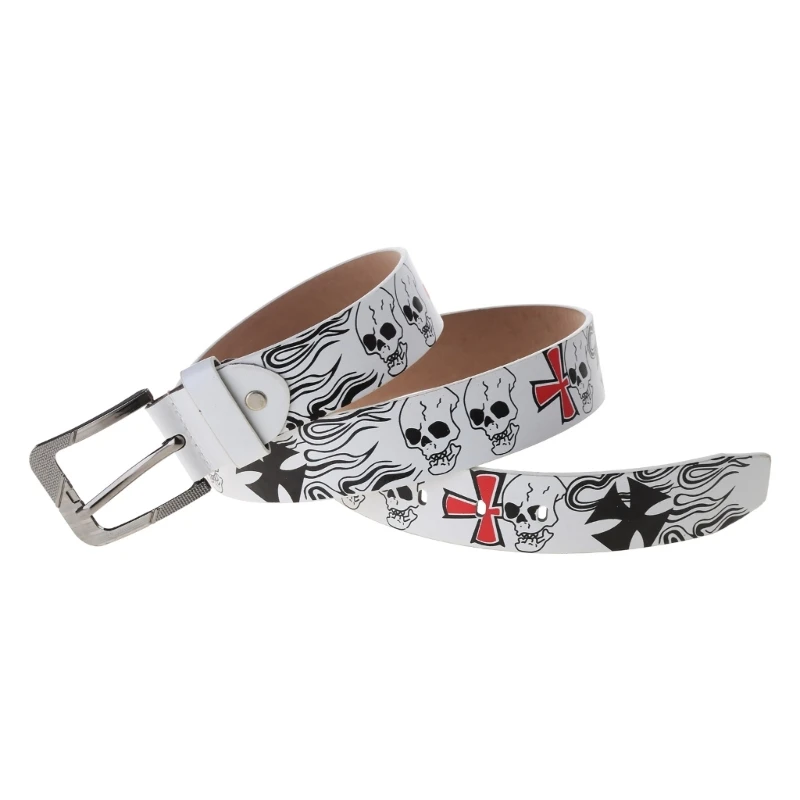 Vrouwen Taille Riem Schedelprint Mannen Riem Cool Punk-stijl Tailleband Mannen Cowboy Riemen Dropsale