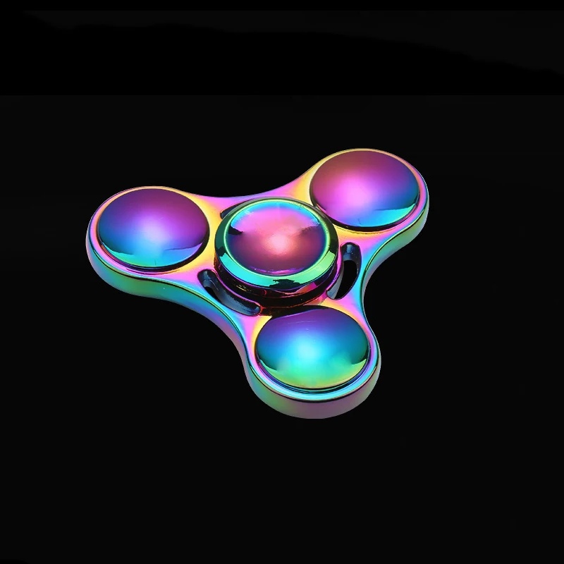 Colorful Spinning Triangle Fingertip Gyro Triple Leaf Cool Alloy Hand Spinner EDC Interfinger Gyro Relieve Stress Toys Gifts