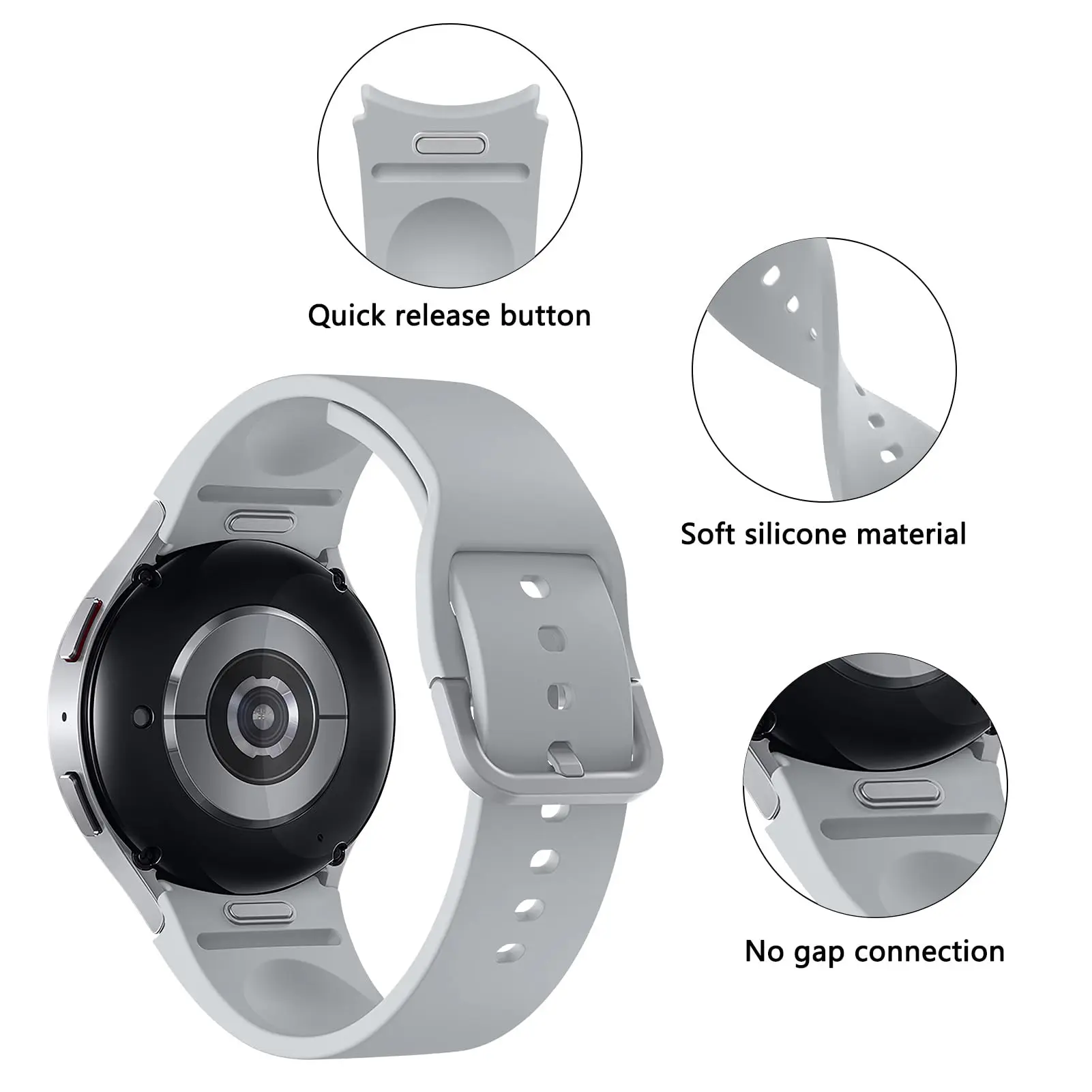 Silikonowy pasek do Samsung Galaxy Watch band 6 5 4 Sport Watchband 20mm bransoletka Galaxy Watch6 klasyczna 43mm 47mm 44mm 40mm