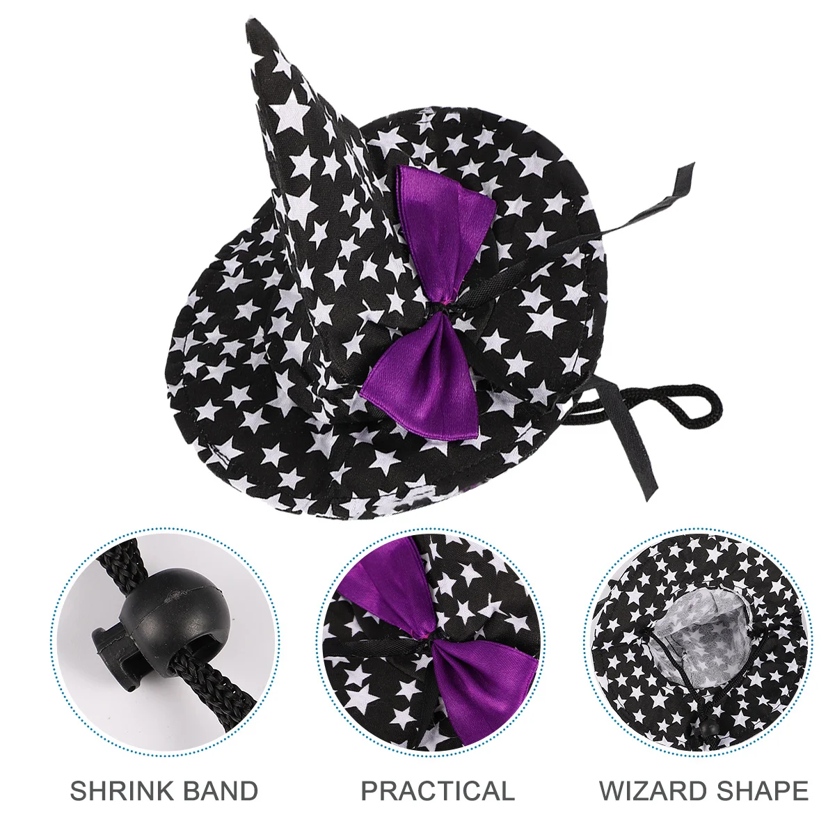 

Premium Small Dog Halloween Hat Night Design Costume Party Outdoor Supplies Wizard Hat for Pet