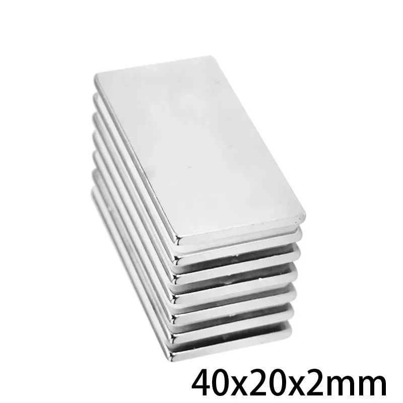 40x20x2mm Rare Earth Magnets 40mmX20mm Long Block Rectangular Magnetic 40x20x2mm Permanent Neodymium Magnet 40*20*2 mm