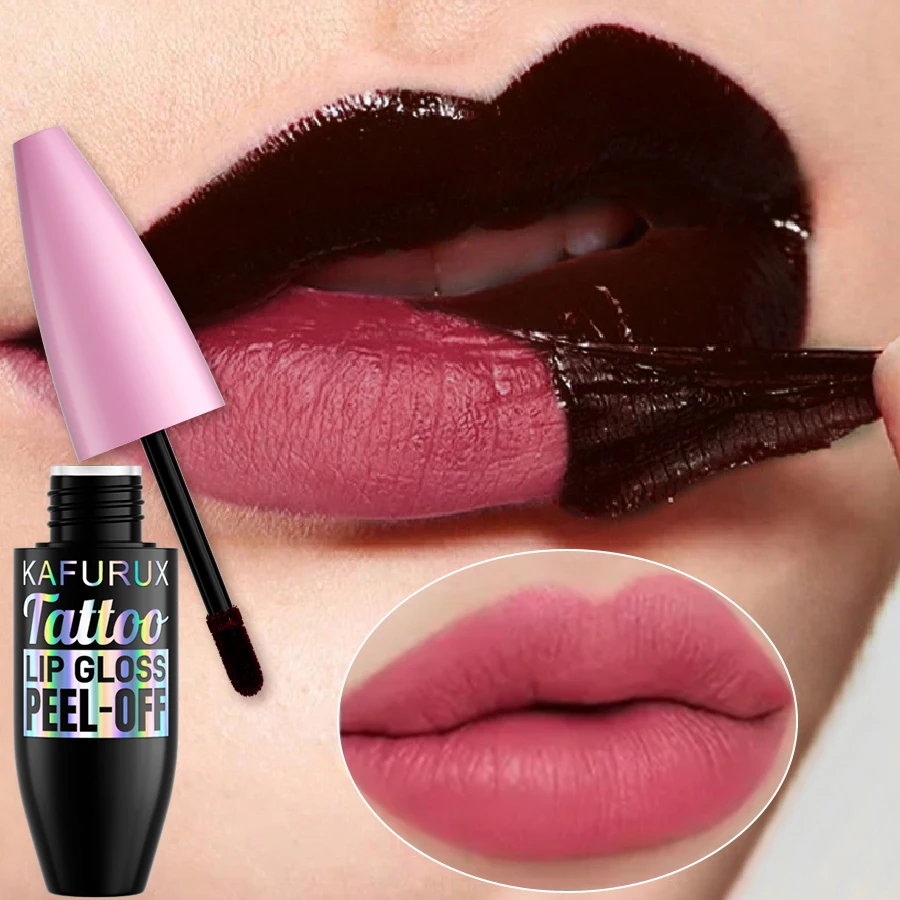 7 Kolorów Wodoodporny Tint do Ust Peel Off Konturówka do Ust Tatuaż Błyszczyk Długotrwały Matowy Różowy Czerwony Brązowy Kontur Makijaż Ust Tusz do Ust Prezent