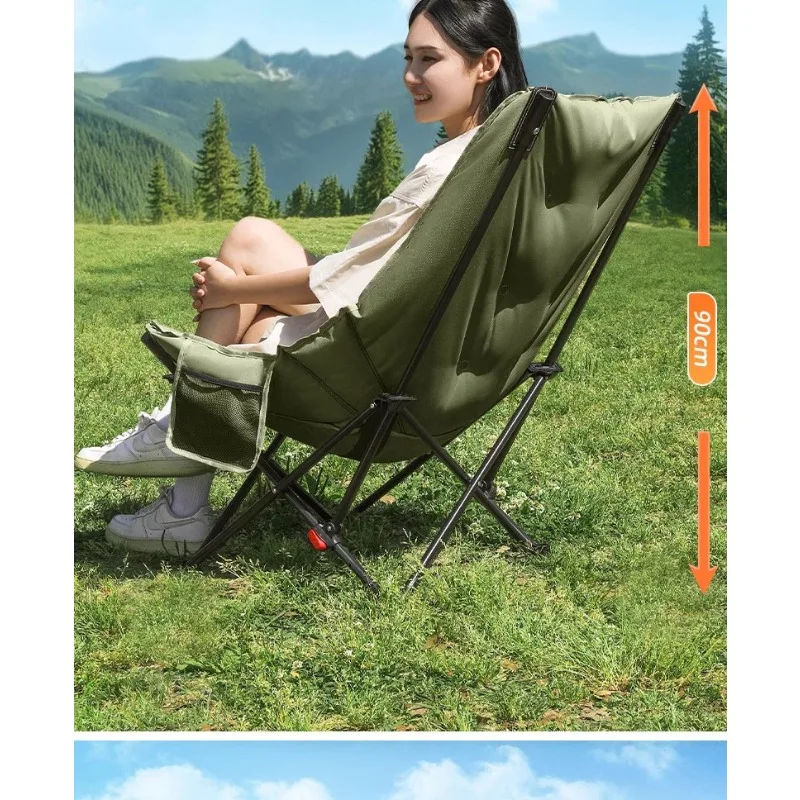 

Outdoor Folding Chair Lunch Break Camping Picnic Moon Portable Beach Fishing Backrest Lounge Chair Equipment