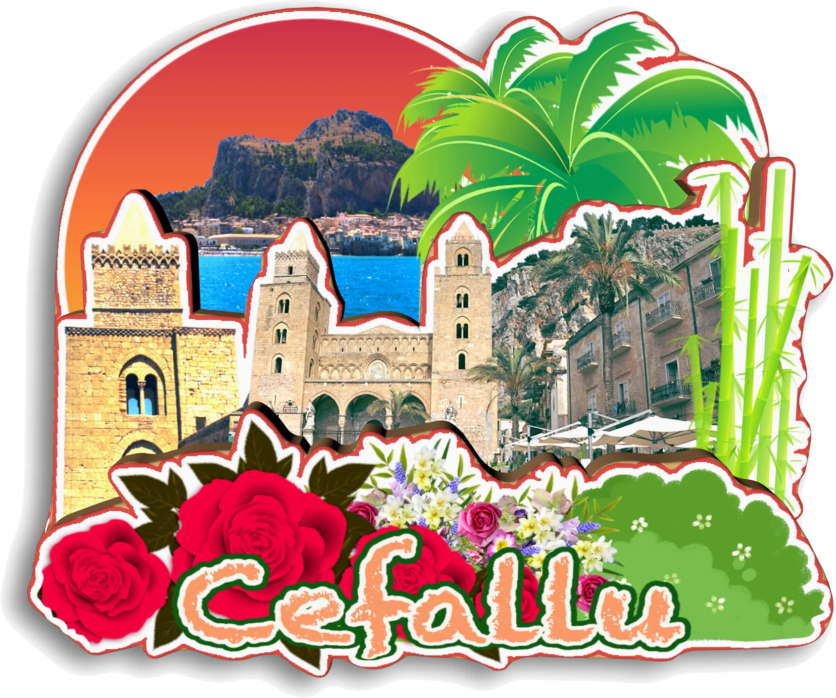 صقلية Trulli Cefallu Toscana إيطاليا مغناطيس الثلاجة هدية تذكارية للسفر اليدوية ديكور الثلاجة ملصق ديكور المنزل