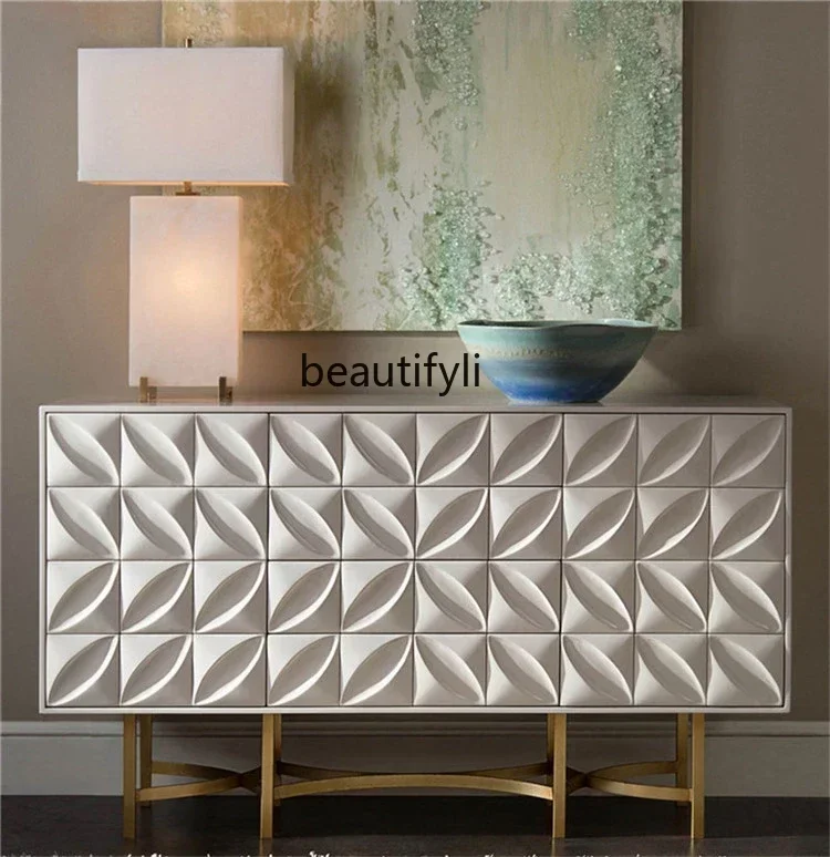 

cqyModern light luxury living room decoration foyer locker solid wood porch chest 3017-XUDT