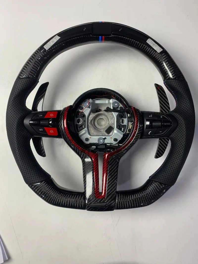 

Sports LED Leather Carbon Fiber 3/4 Spokes Steering Wheel for F10 F11 F12 F15 F20 F21 F22 F25 F26 F30 F31 F32 F33 F34 F36 M3 M5