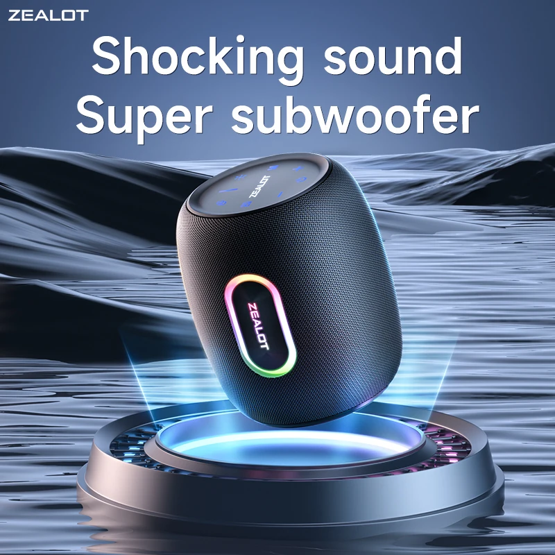 

ZEALOT-S64 Portable Speaker 50W High Power Bluetooth Speakers 3D Stereo Surround RGB Colorful Light TWS Boom Box