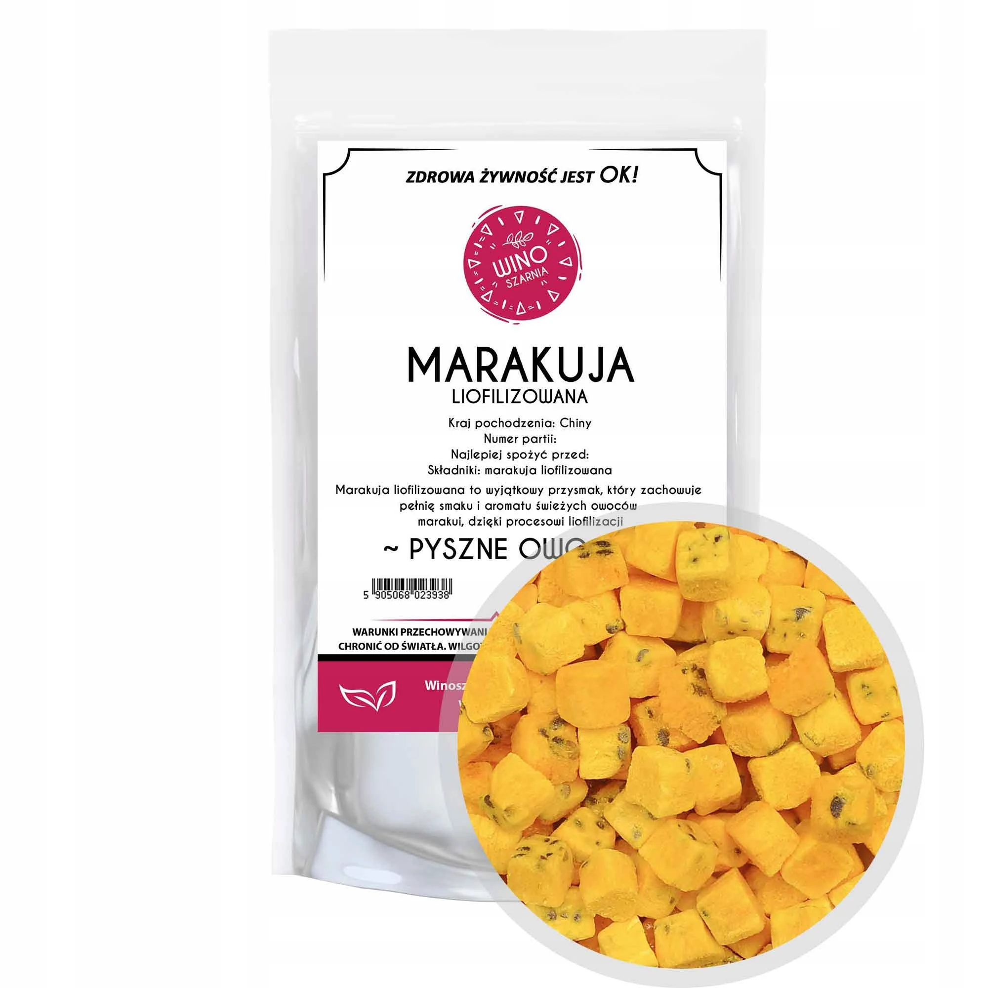 Maracuja Gefreeze-droogde Kubusjes 250g Gedroogd Fruit Maracuja Fruit Natuurlijk