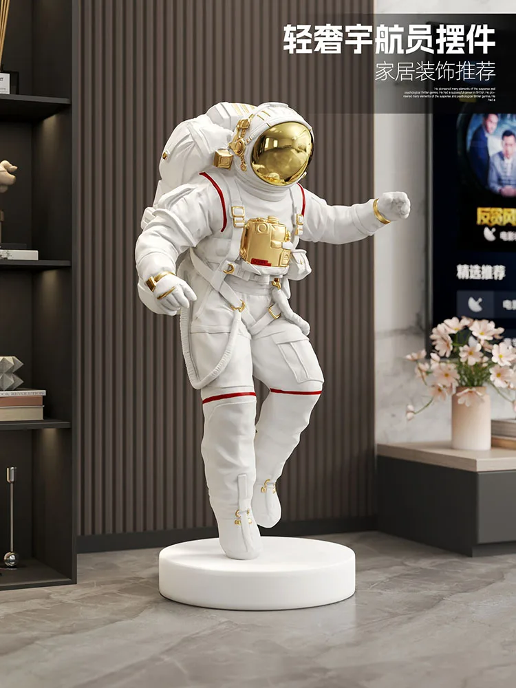 Large Astronaut Floor Statue, Resin Spaceman Sculptures, Nordic Home Decor Ornaments for Living Room Hallway, Housewarming Gifts