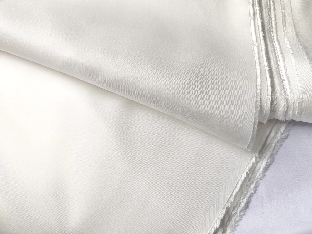 29\'\' Wide 12 Momme Mulberry Silk Twill Fabric Dress Shirt Scarf Coat Lining Material Natural White Pure Silk