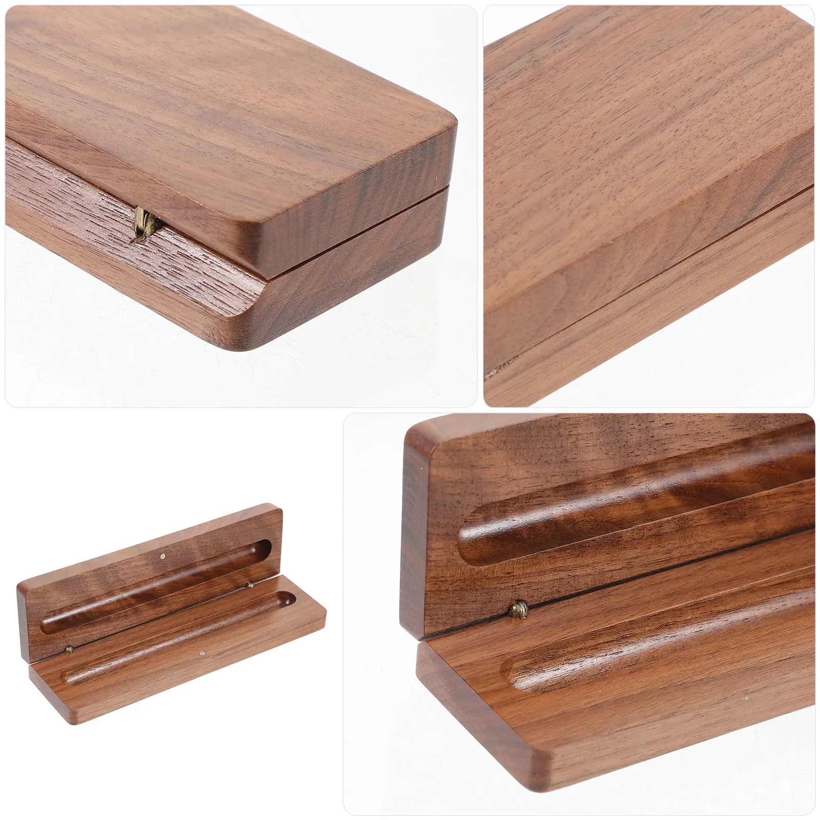 

Pen Box Set Container Wood Storage Holder for Desk Men Single Presentation Case Individual Pencil