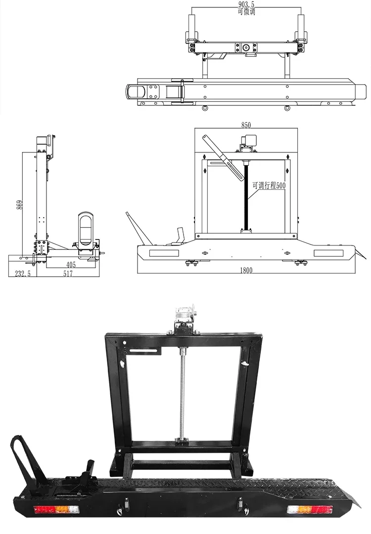 

500 Lbs Motorcycle Carriers For Motorhome Heavy Duty Hitch Mount Motorcycle Rack Car Rear Motorbike Rack